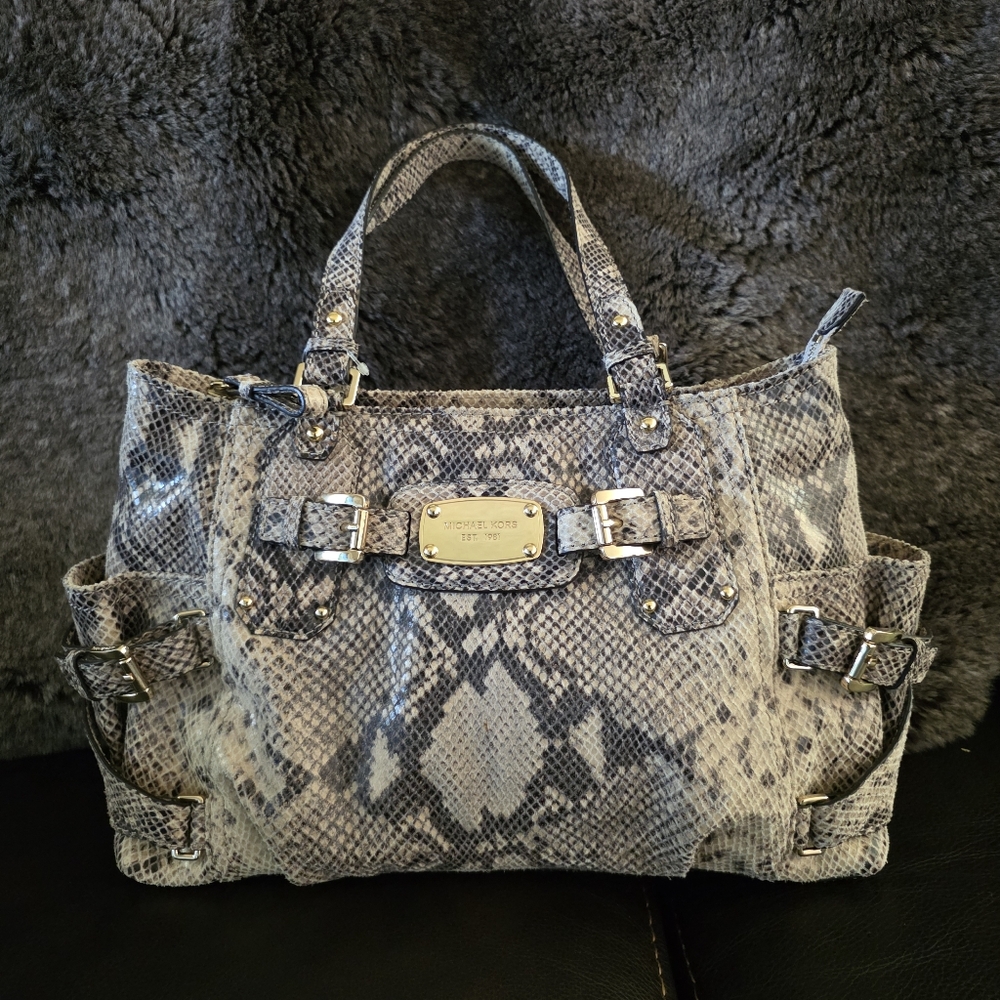Michael Kors Snake Print Satchel Shoulder Bag